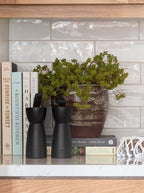 Ensemble de moulins à sel et à poivre à manche en cuir