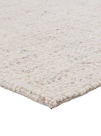Échantillon de tapis Leeds Cream en laine naturelle tissée à la main, texture texturée, pour une décoration intérieure neutre.