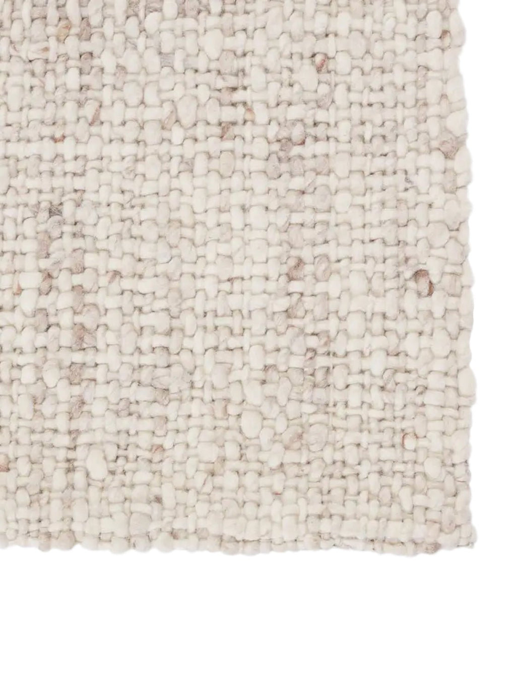 Échantillon de tapis en laine tissée à la main Leeds Ivory, fibre de laine naturelle, teinte neutre pour la décoration intérieure