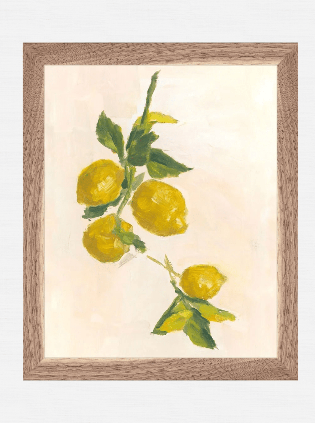 Estampe artistique Citrons, coups de pinceau tourbillonnants jaunes