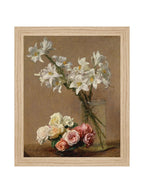 Tableau floral de lys aux couleurs vives, composition dynamique, impression de haute qualité.