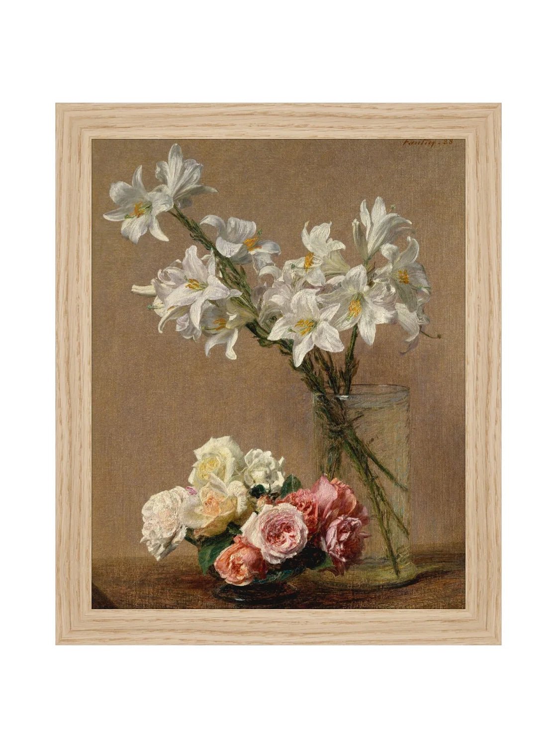 Tableau floral de lys aux couleurs vives, composition dynamique, impression de haute qualité.