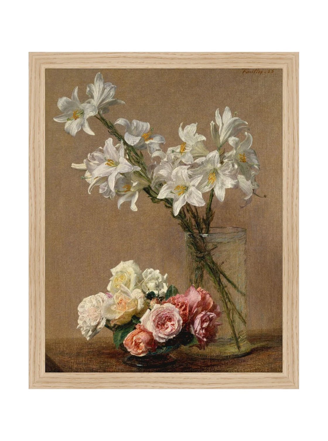 Tableau floral de lys aux couleurs vives, composition dynamique, impression de haute qualité.