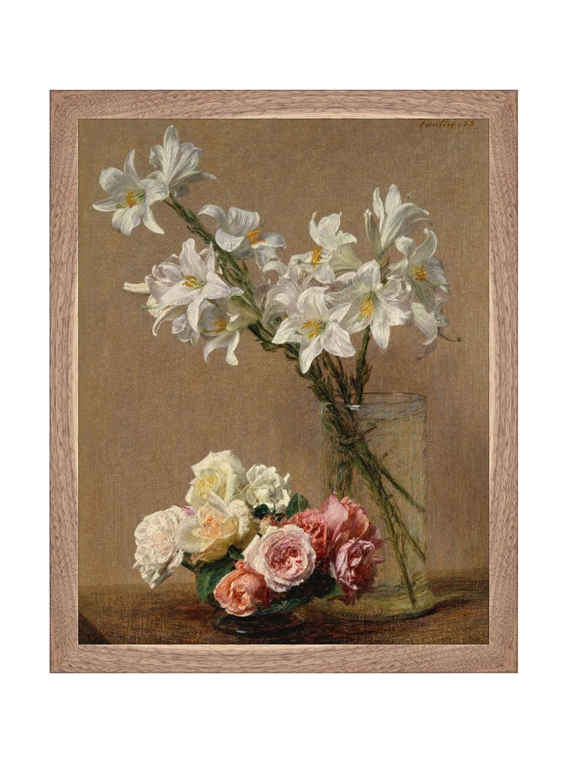 Tableau floral de lys aux couleurs vives, composition dynamique, impression de haute qualité.