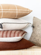 Coussin Luther, texture tissée, bord tressé, fait main, sans garniture en duvet, accessoire de décoration pour la chambre