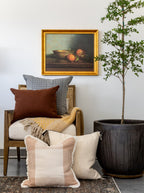 Coussin Luther, texture tissée, bord tressé, fait main, sans garniture en duvet, accessoire de décoration pour la chambre