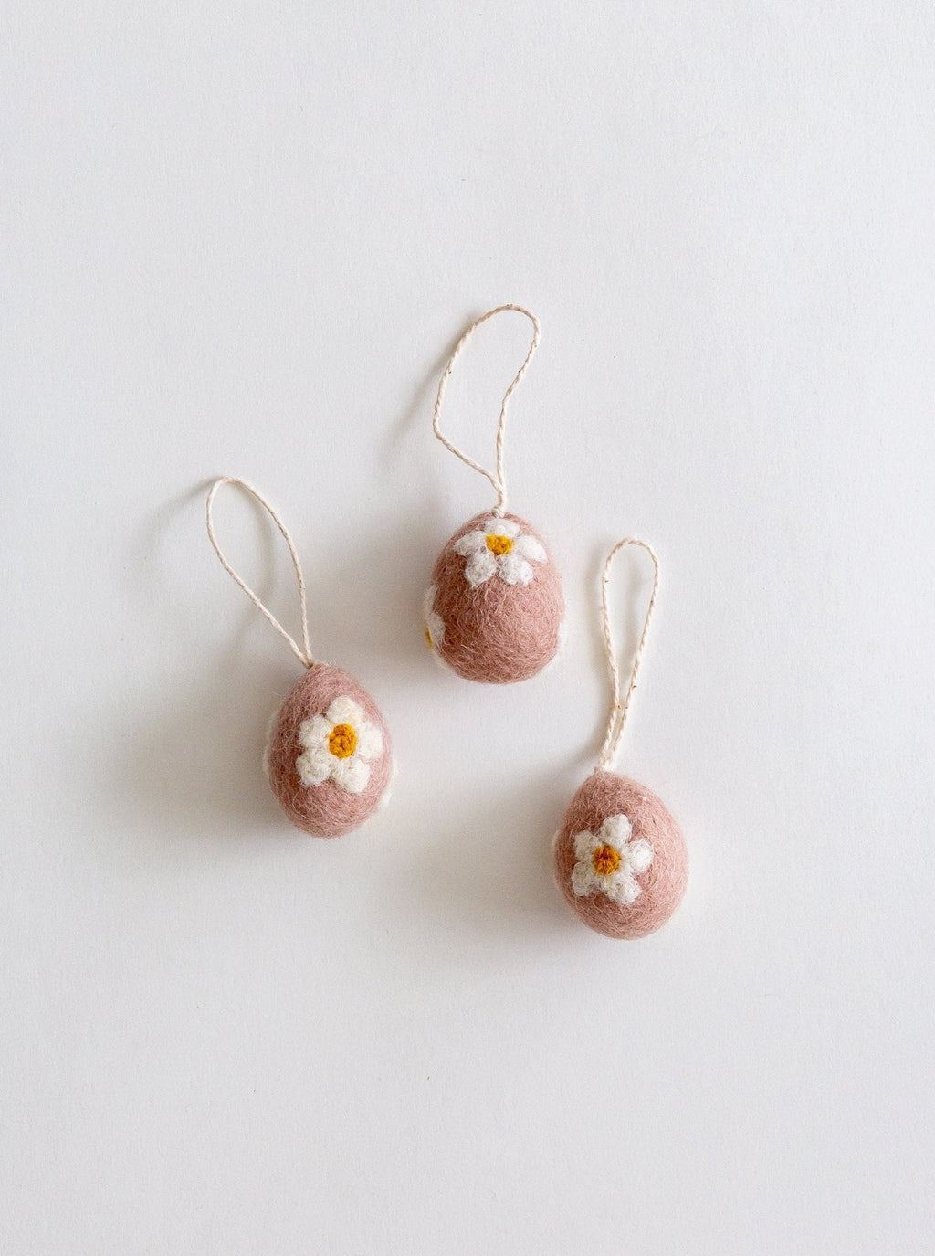 Mini œufs décoratifs en laine | Lot de 3