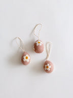 Mini œufs décoratifs en laine | Lot de 3