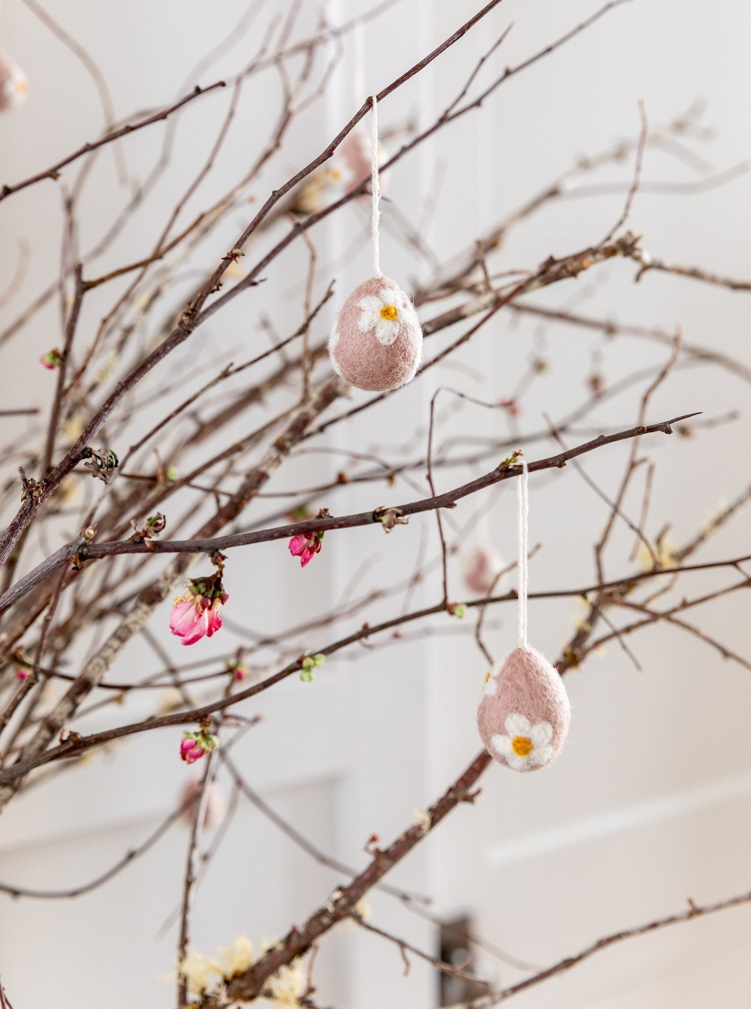 Mini œufs décoratifs en laine | Lot de 3