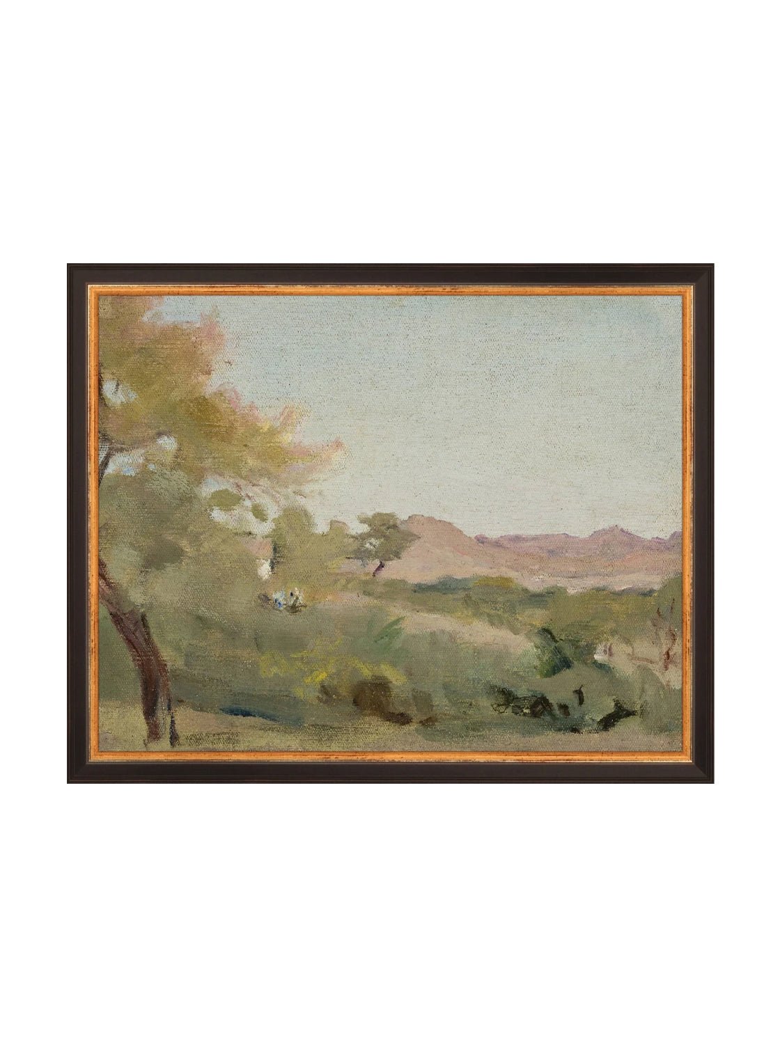 Open Range Abstract Wall Art Print Brown and Green for Modern Eclectic Interiors