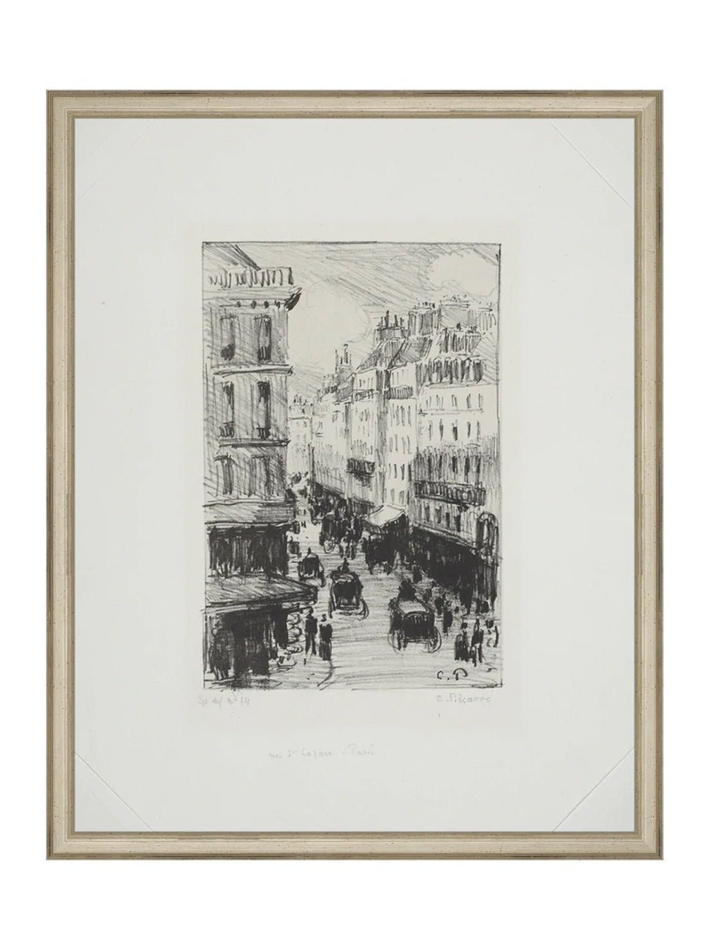 Paris Charcoal Sketch Art Print Giclee on Moab Rag
