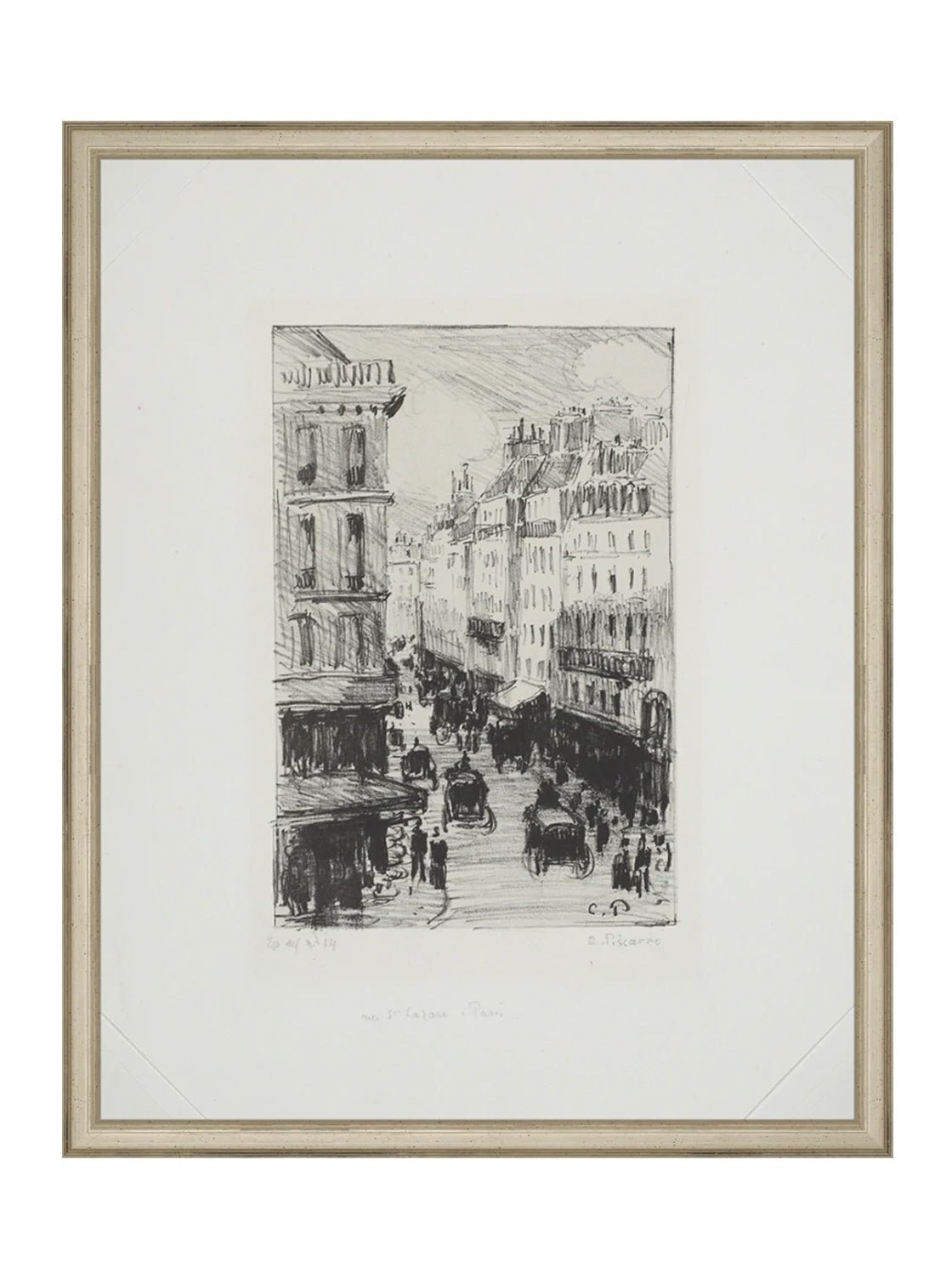 Paris Charcoal Sketch Art Print Giclee on Moab Rag