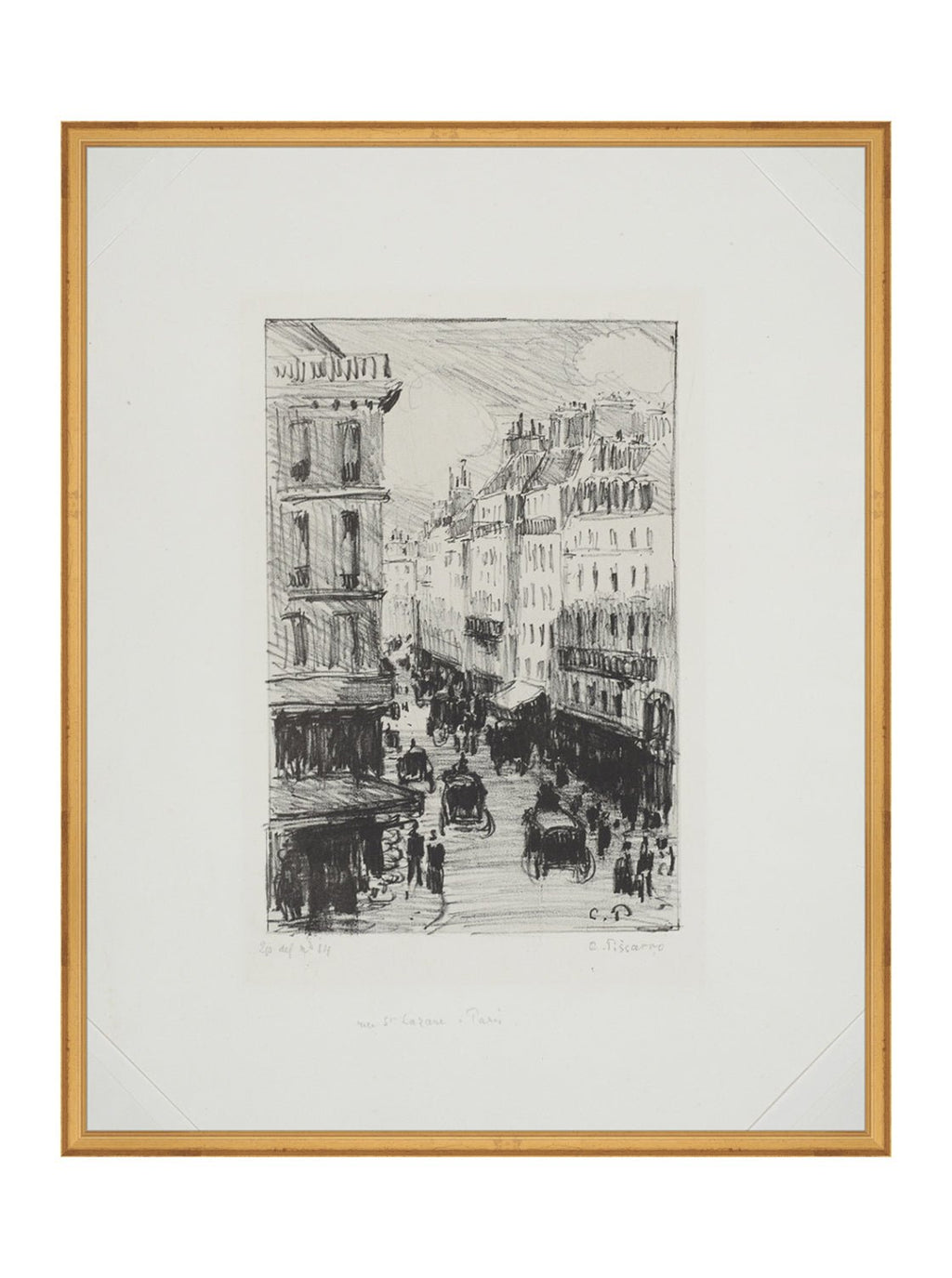 Paris Charcoal Sketch Art Print Giclee on Moab Rag