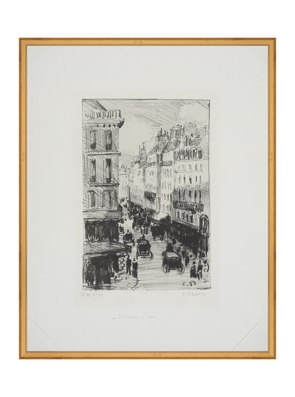 Paris Charcoal Sketch Art Print Giclee on Moab Rag