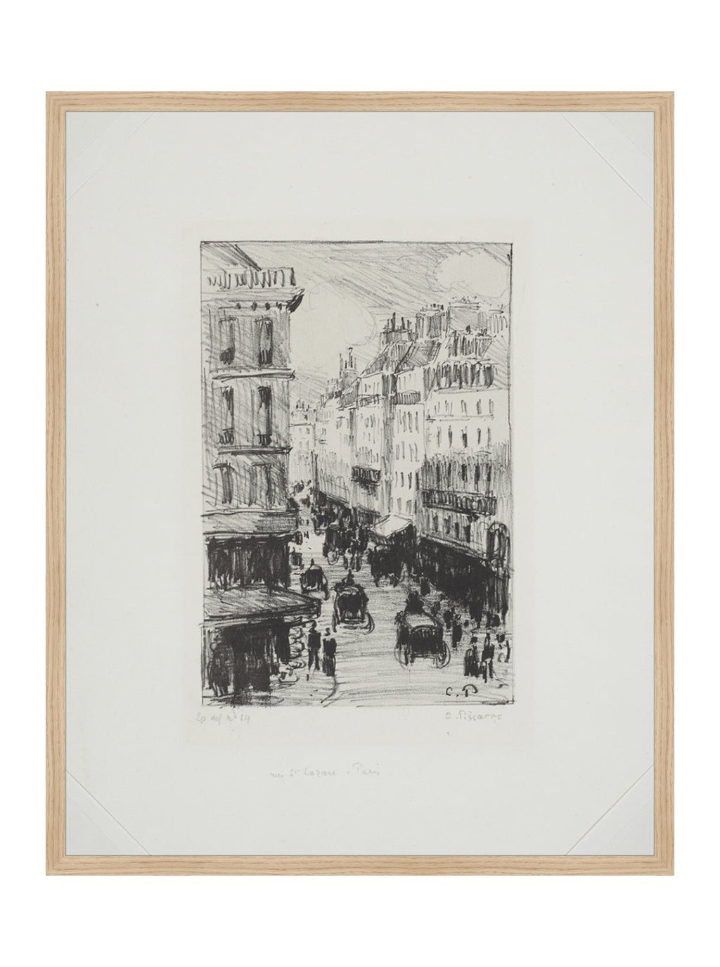 Paris Charcoal Sketch Art Print Giclee on Moab Rag