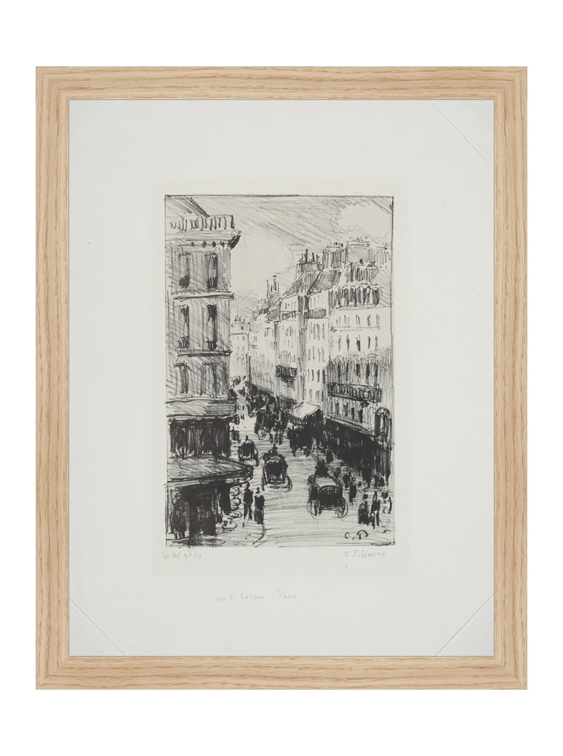 Paris Charcoal Sketch Art Print Giclee on Moab Rag