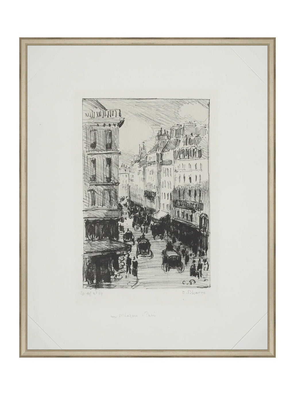 Paris Charcoal Sketch Art Print Giclee on Moab Rag