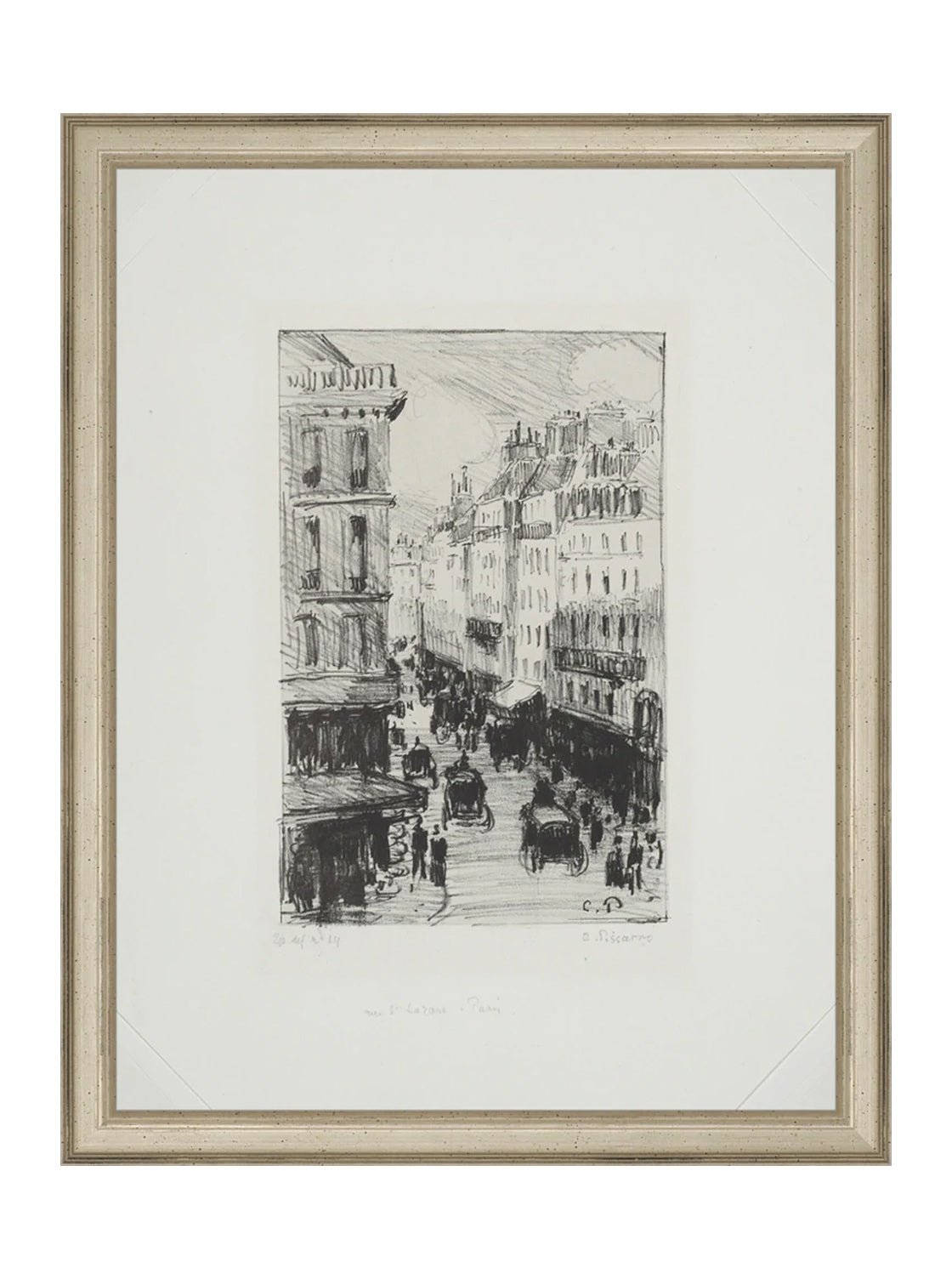 Paris Charcoal Sketch Art Print Giclee on Moab Rag