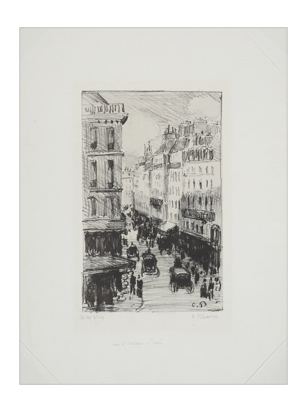 Paris Charcoal Sketch Art Print Giclee on Moab Rag