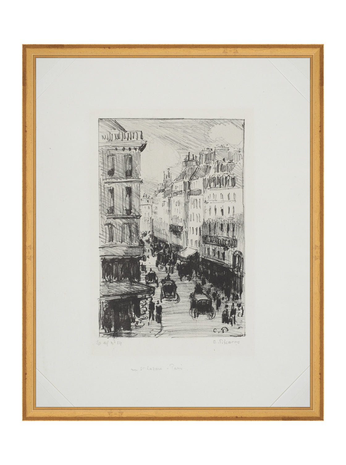 Paris Charcoal Sketch Art Print Giclee on Moab Rag