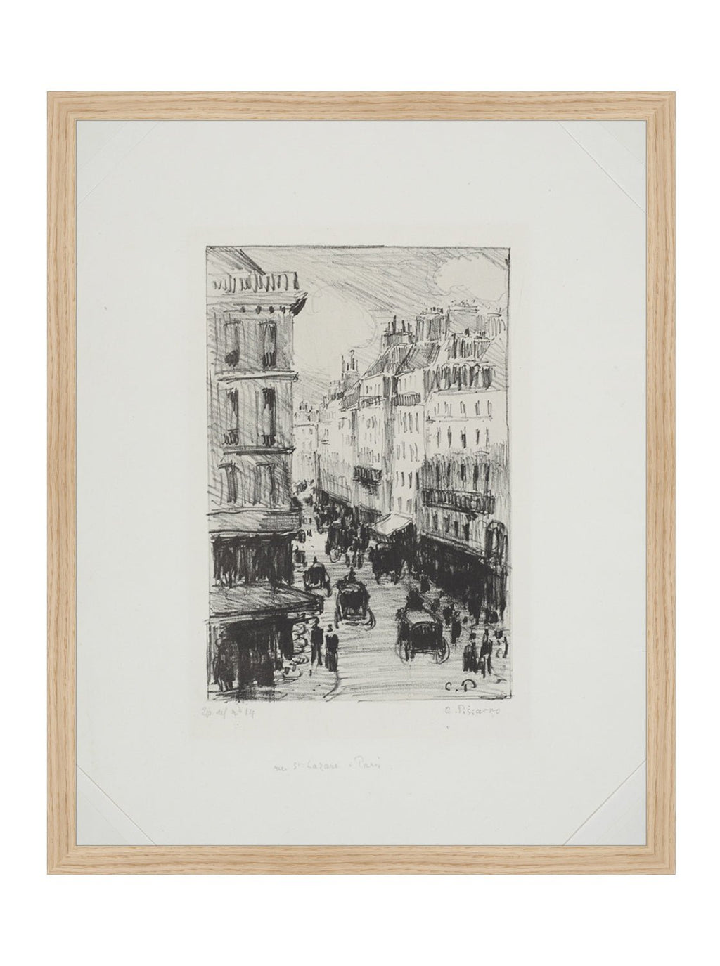 Paris Charcoal Sketch Art Print Giclee on Moab Rag