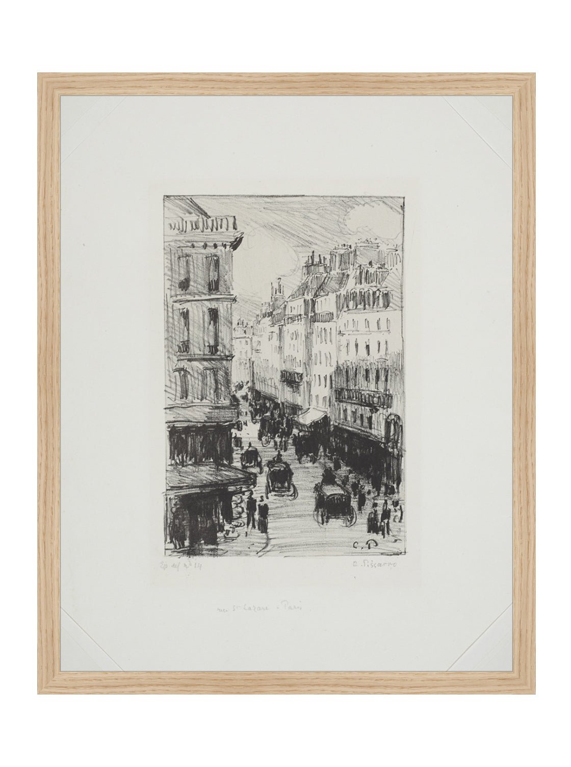 Paris Charcoal Sketch Art Print Giclee on Moab Rag