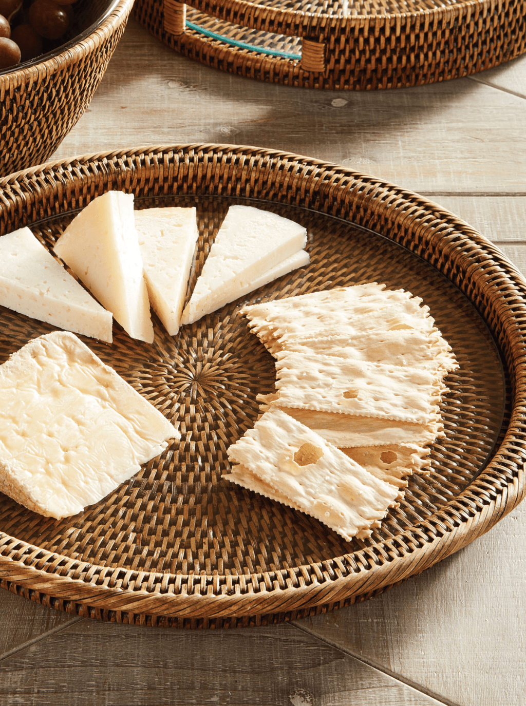 Plateau de service en rotin Polly