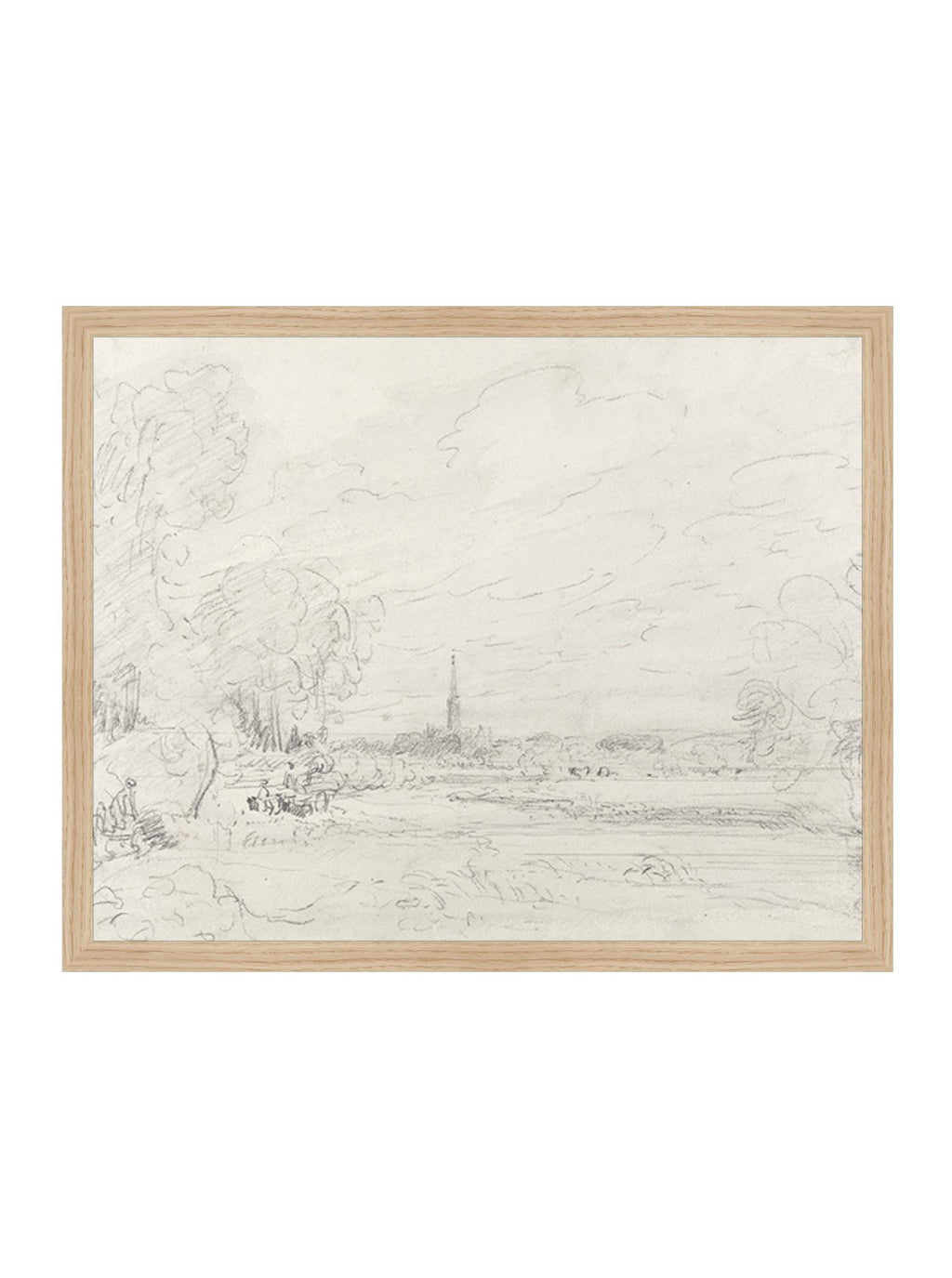 Promenade Graphite Drawing Gold Frame