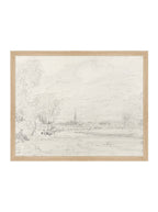 Promenade Graphite Drawing Gold Frame