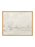 Promenade Graphite Drawing Gold Frame