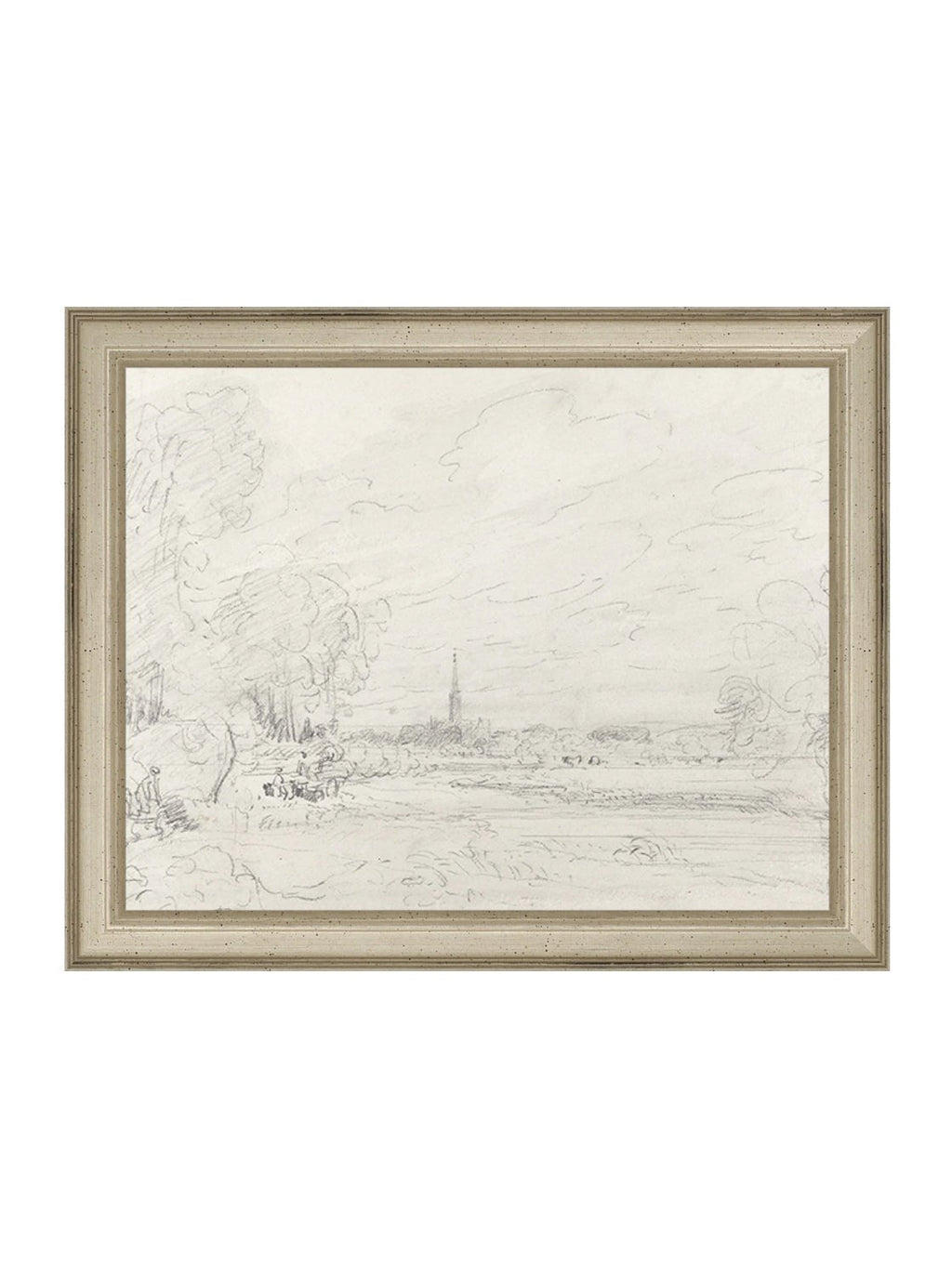 Promenade Graphite Drawing Gold Frame