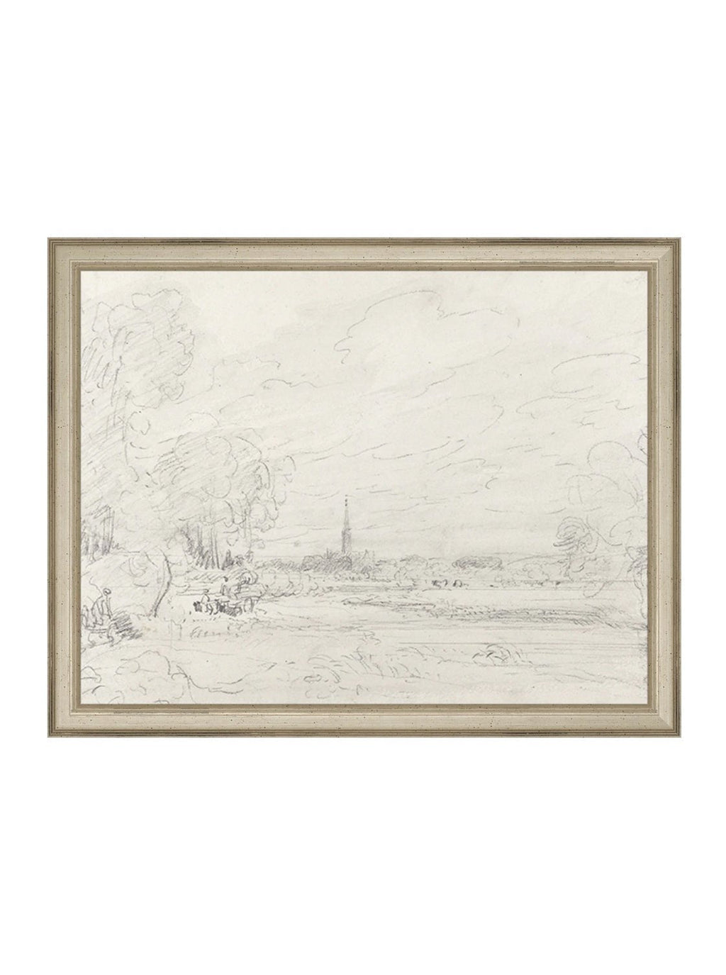 Promenade Graphite Drawing Gold Frame