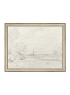 Promenade Graphite Drawing Gold Frame