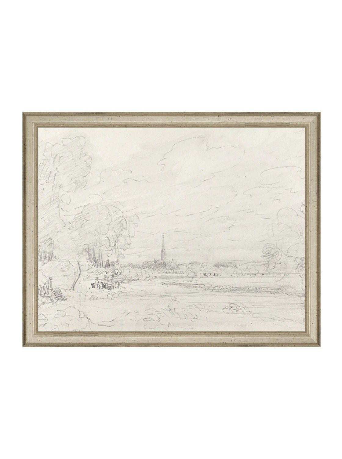 Promenade Graphite Drawing Gold Frame