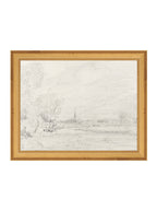 Promenade Graphite Drawing Gold Frame