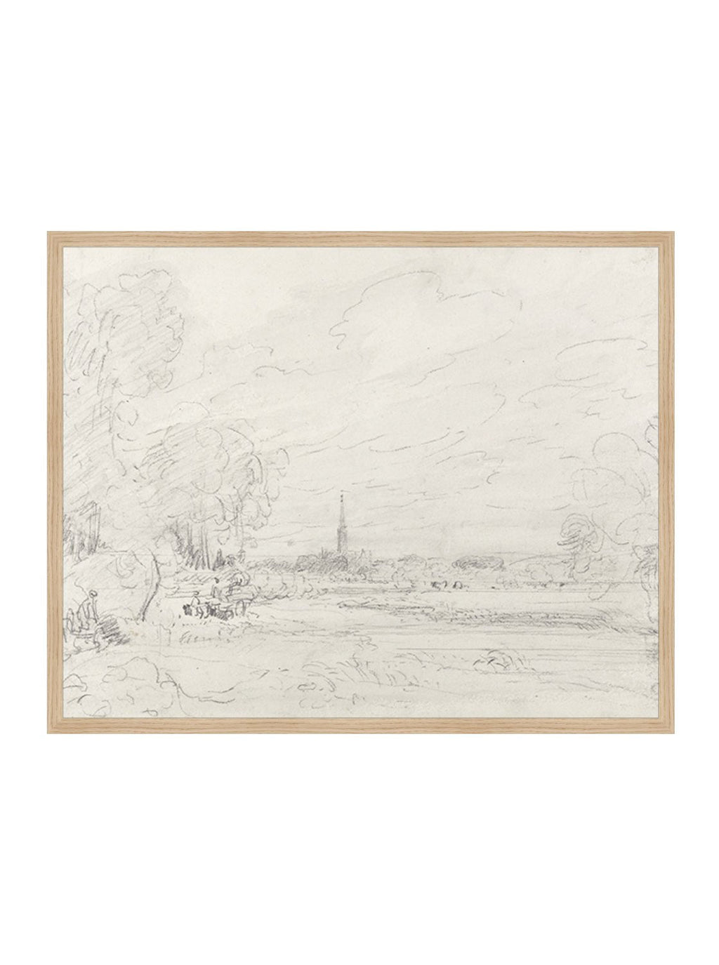 Promenade Graphite Drawing Gold Frame