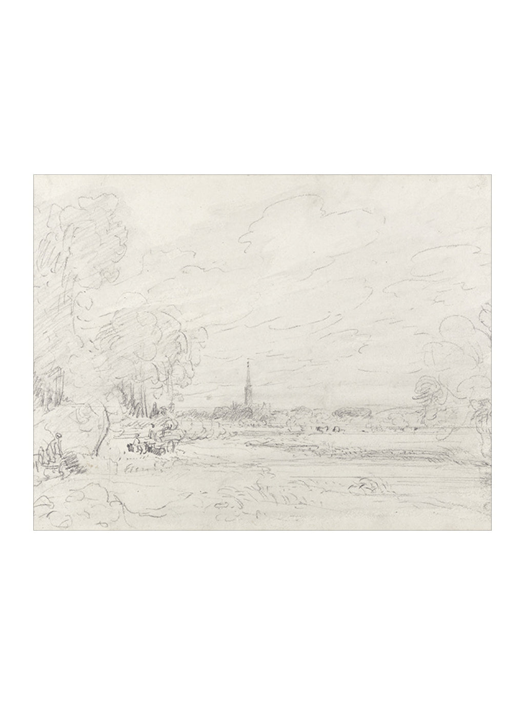 Promenade Graphite Drawing Gold Frame