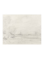 Promenade Graphite Drawing Gold Frame