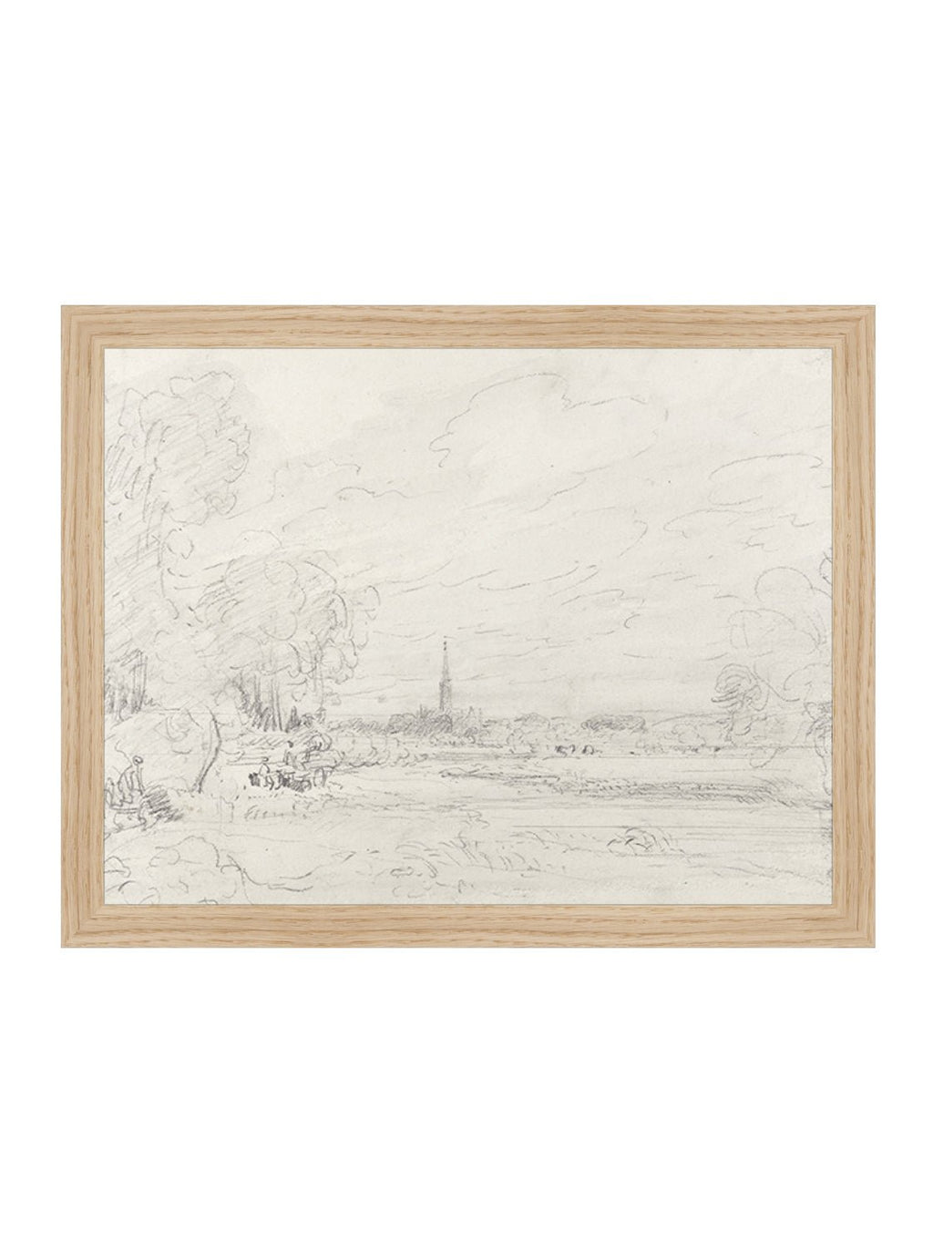 Promenade Graphite Drawing Gold Frame