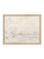 Promenade Graphite Drawing Gold Frame