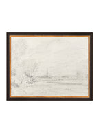 Promenade Graphite Drawing Gold Frame