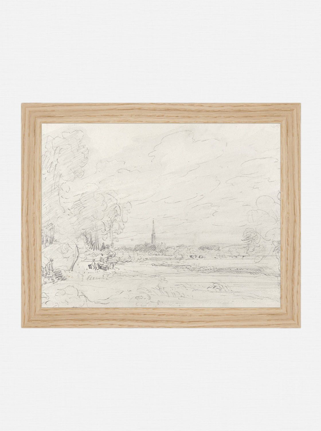 Promenade Graphite Drawing Gold Frame
