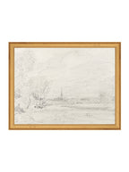 Promenade Graphite Drawing Gold Frame