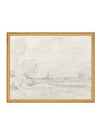 Promenade Graphite Drawing Gold Frame