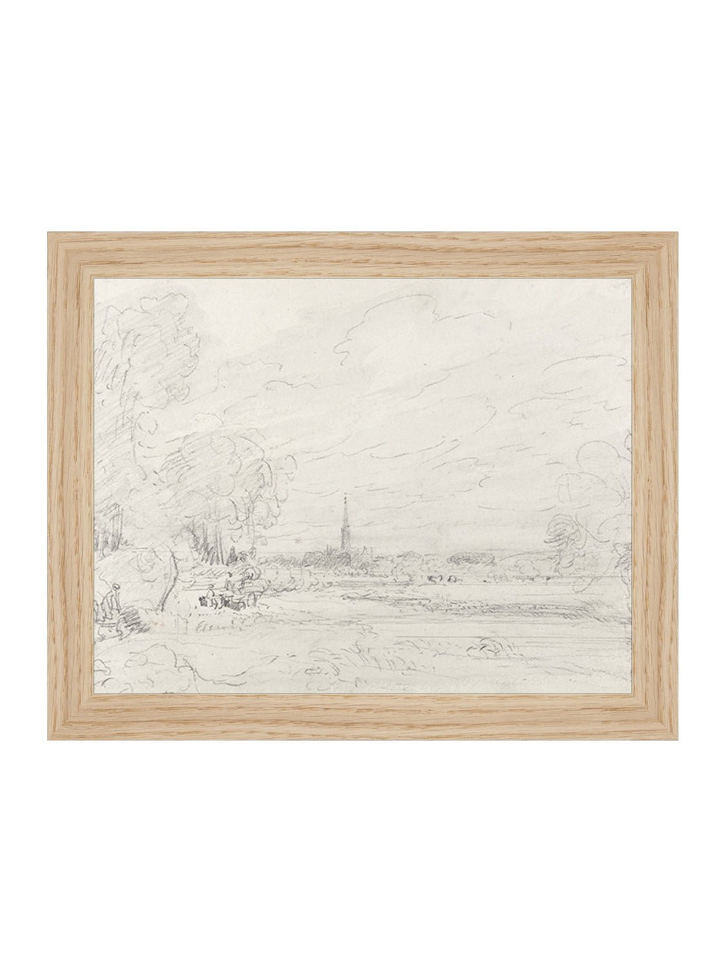 Promenade Graphite Drawing Gold Frame
