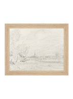 Promenade Graphite Drawing Gold Frame