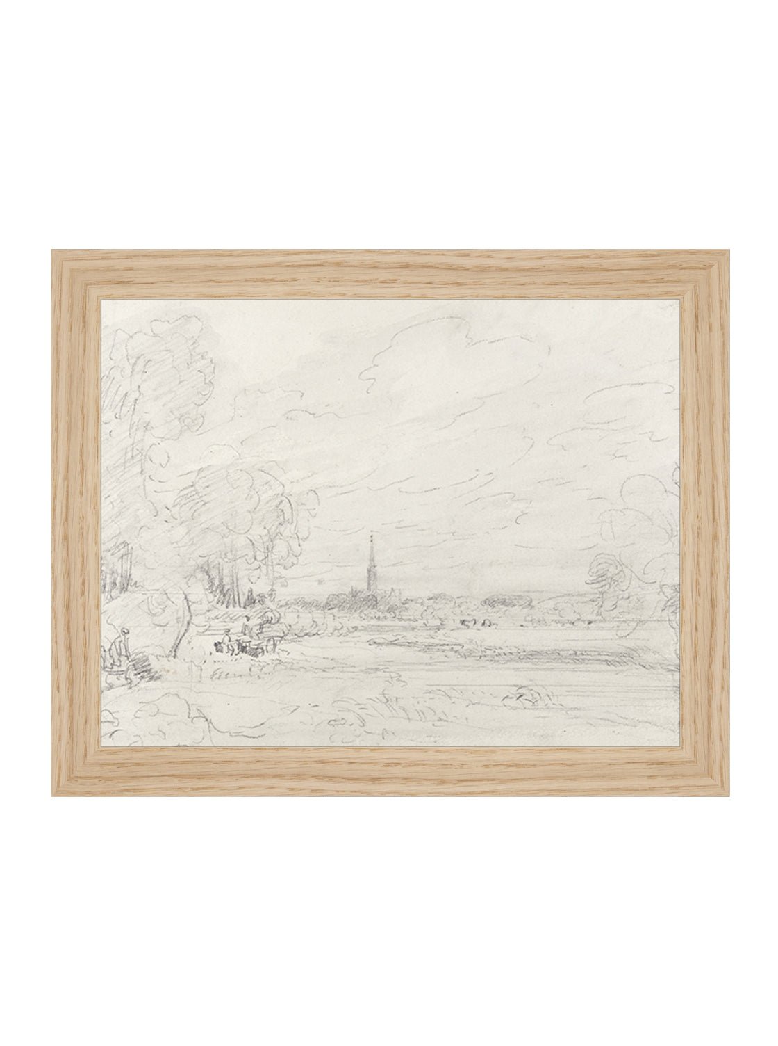 Promenade Graphite Drawing Gold Frame