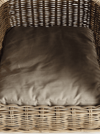 Lit pour animaux de compagnie avec auvent en rotin