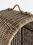 Lit pour animaux de compagnie avec auvent en rotin