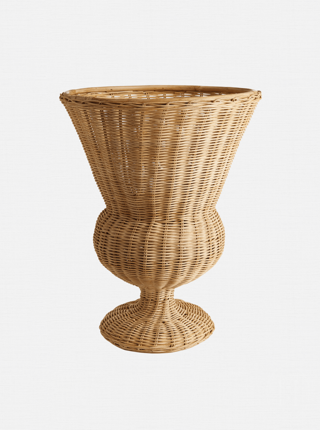 Urne sur pied en rotin